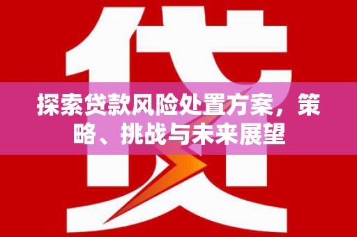 北票探索贷款风险处置方案，策略、挑战与未来展望
