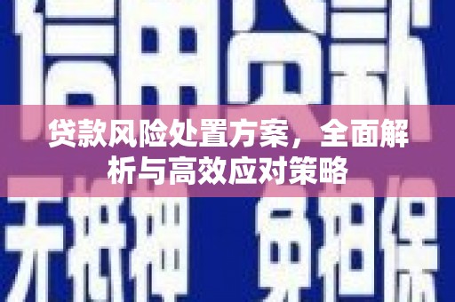 北票贷款风险处置方案，全面解析与高效应对策略