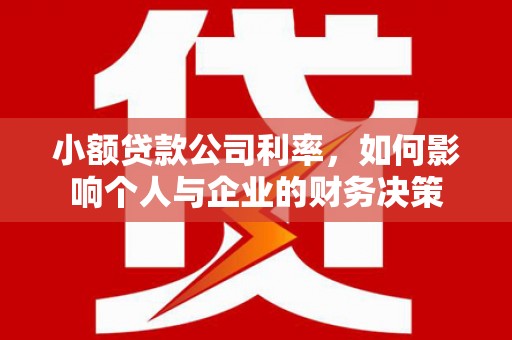 北票小额贷款公司利率，如何影响个人与企业的财务决策